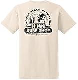 JOES SURF SHOP Men's Vintage Beach Logo Heavyweight Tee-L-Natural/b