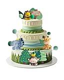 CAJECT 20pcs Happy Birthday Cake Toppers – Cute Animal Cake Decorations for Kids & Adults – Fun & Safe Non-Edible Party Supplies