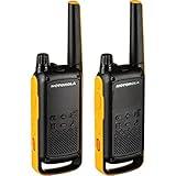 Motorola Solutions, Portable FRS, T470, Talkabout, Two-Way Radios, Emergency Preparedness, Rechargeable, 22 Channel, 35 Mile, Black W/Yellow, 2 Pack