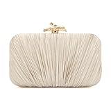 Freie Liebe Clutch Purses for Women Evening Bag Pleated Clutch Bag with Chain for Wedding Party