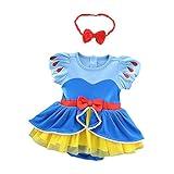 Dressy Daisy Baby Girls Princess Dress Onesie Bodysuit Romper Halloween Costume with Headband Size 6-9 Months Blue 212