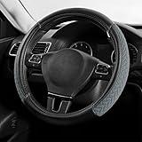 Skechers Steering Wheel Cover,Max Cushioning Leather Steering Wheel Cover Universal Fit 14" 1/2-15" Car Wheel Protector for Men Women Fit Suvs,Vans,Sedans,Car,Trucks,Gray