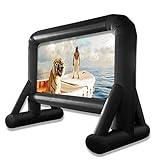 14 FT Inflatable Movie Screen Outdoor Projector Screen for Outside Backyard Movie Night Easy Setup Mega Blow Up Screen, Great for Barbecue Pool Party Outdoor Drive-in Theater - Front/Rear Projection