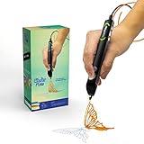 3Doodler Flow 3D Printing Pen for Teens, Adults & Creators! - Black - with Free Refill Filaments + Stencil Book + Getting Started Guide