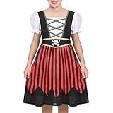 Girls Dress 2 Piece Set Buccaneer Pirate Striped Halloween Costume Party Size 10