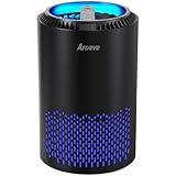 AROEVE Air Purifiers for Bedroom Home, Air Purifier Air Cleaner For Smoke Pollen Dander Hair Smell Portable Air Purifier with Sleep Mode Speed Control For Bedroom Office Living Room, MK01- Black