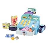 Bluey Cash Register. Press The Buttons to Hear Beeps, Sounds and Phrases from Bluey and Bingo |Use The Scanner to Scan Packages and Pretend to Run a Shop | Includes Toy Credit Card and Dollar Bucks!