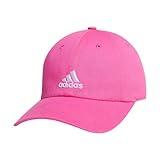 adidas Kids-Boy's/Girl's Ultimate Washed Cotton Relaxed Adjustable Fit Cap, Pulse Magenta Pink/White, One Size