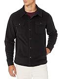 Amazon Essentials Men's Long-Sleeve Polar Fleece Shirt Jacket, Black, Large