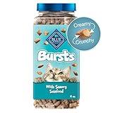 Blue Buffalo Bursts Crunchy & Creamy Cat Treats, Great for Training, Savory Seafood, 12-oz Tub