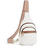 BOSTANTEN Small Sling Bag for Women Leather Crossbody Bags Fanny Pack Chest Bag for Travel, Beige