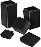 Utopia Bedding Bed Risers 2 Inch - Pack of 8 - Adjustable Furniture Risers 2 & 4 inch - Anti Slip Foam & Rubber Pad - Stackable Bed Lifts Risers Heavy Duty for Sofa, Bed, Table, Couch & Chair (Black)