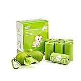 USBOO Baby Disposable Diaper Bags, Waste Bags 8 Refill Rolls/120 Bags with Dispenser, Convenient and Quick Diaper Disposal, Unscented