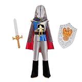 Dressy Daisy Boys Knight Costume with Cape Sword Shield Belt Hood for Kids Halloween Medieval Festival School Play Book Day Birthday Age 7–8