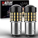 KATUR 1157 BAY15D 1016 1034 7528 Led Light Bulb High Power 3014 54 Chipsets Super Bright 650 Lumens Replace for Turn Signal Back Up Reverse Brake Tail Stop Parking RV Lights,Amber(Pack of 2)