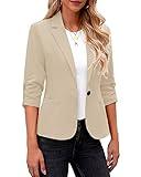 LookbookStore Business Casual Blazers for Women 3/4 Sleeve Blazers Work Casual Suit Jackets for Women Dressy Jackets Formal Jackets Black Blazers for Women Size X-Small Size 0 Size 2