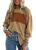 Dokotoo Womens Tops Trendy Cute Plus Size Shirts 2025 Spring Spring Fashion Outfits Long Sleeve Shirts Dressy Casual Blouses Business Loose Fit Tunic Tops Ladies Pullover Sweatshirt Resort Wear