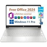 HP 15.6" Business Laptop, Free Microsoft Office 2024 Lifetime License, Copilot AI Chat, HD Touchscreen Display, Intel 6-Core i3-1215U 4.4 GHz, 16GB RAM, 1TB SSD, Long Battery Life, Windows 11 Pro