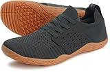 WHITIN Women's Low Zero Drop Shoes Minimalist Barefoot Trail Running Camping Size 8.5 Wide Toe Box Female Lady Fitness Workout Sneaker Tennis Grey/Gum 39