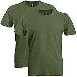 Gildan Adult Softstyle Cotton T-Shirt, Style G64000, Multipack, Heather Military (2-Pack), Medium