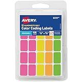 Avery Rectangular Color Coding Labels, Assorted, Removable, Pack of 525 (06721)