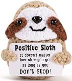 MBL Inspirational Positive Crochet Gifts - Handmade Emotional Cheer Up Support Encouragement Mental Health Funny Sloth Potato Pickle for Women Men Birthday Christmas Stocking Stuffers White Elephant