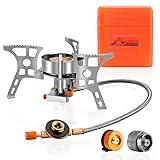 WADEO 3900W Windproof Camping Gas Stove, Portable Backpacking Stove with Piezo Ignition, 1LB Propane Tank Adapter, Butane Adapter for Outdoor Camping, Hiking and Picnic