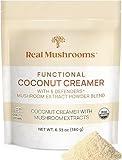 Real Mushrooms Plant-Based Functional Coconut Creamer - Organic Coffee Creamer with Mushrooms, Lucuma Powder & Ceylon Cinnamon - Dairy Free Powder Creamer for Coffee & Smoothies (90 Servings)