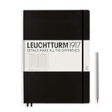 LEUCHTTURM1917 - Notebook Hardcover Master Classic A4+ - 235 Numbered Pages for Writing and Journaling (Black, Ruled)