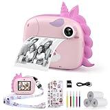 HiMont Kids Camera Instant Print, Selfie Digital Camara for Kids with Print Paper & 32G Card, 2.5K Video & Instant Print Camera with Color Pens for DIY, Fun Gift for Girls Boys 3-12 Years Old (Pink)