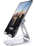 Lamicall Tablet Stand, Adjustable Tablet Holder - Desktop Stand Dock Holder Compatible with 4-13" Tablets Such as iPad Pro 11, 9.7, 10.5, 12.9 Air Mini 4 3 2, Kindle, Nexus, Tab, Silver