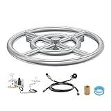 VEVOR 12 inch Round Drop-in Fire Pit Pan, Stainless Steel Fire Pit Burner Kit, Propane Gas Fire Pan with 92,000 BTU for Indoor or Outdoor Use