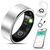 Smart Health Ring for Women Men Fitness Tracker with Heart Rate, Blood Oxygen, Blood Pressure, Sleep Monitoring, Step Counting, IP68 Waterproof for iPhone and Android, No Subscription Fee, Silver 6