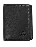 Timberland Men's Leather Trifold Wallet with Id Window, Black (Blix), One Size