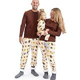 HonestBaby Family Matching Holiday Pajamas Organic Cotton for Men, Women, Kids, Toddlers, Baby Boys, Girls, Unisex Pets, Turkey Treats, Medium
