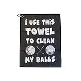 SHANKITGOLF Golf Towel Microfiber with Clip, Funny Cleaning Cloth for Golf Balls & Clubs, Premium Golf Accessories, Gift for Men, Golfers, Dad, Golf Bag Attachment