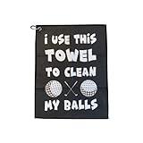 ShankIt Golf Funny Golf Microfiber Cleaning Cloth for Golf Balls - Includes Towel Clip for Golf Bags & Clubs - Perfect Funny Gift for Any Golf Fan