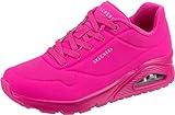 Skechers Women's Uno-Night Shades Sneaker Cooled Memory Foam, Skech-Air Midsole, Durabuck Upper, HOT Pink, 8