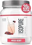 Isopure Protein Powder, Clear Whey Isolate Protein, Post Workout Recovery Drink Mix, Gluten Free with Zero Added Sugar, Infusions- Mixed Berry, 16 Servings