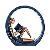 EKDJKK Resin Figurine Reading a Book Yoga Girl Bookshelf Bookcase Aesthetic Decoration Sculpture Accent Piece, Art Sculptures Modern Accents Figurine for Library Office Steel Statue Gifts