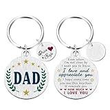 Yobent Dad Christmas Keychain Gifts - Drive Safe Dad Key Chain for Men, Unique I Love You Dad Present from Daughter Son for Xmas Birthday Valentines Day