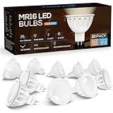 Torkase MR16 LED Bulbs,2700K Warm White,5W,50W Halogen Replacement Landscape Light Bulbs,GU5.3 Bi-Pin Base,AC/DC 12V Low Voltage Indoor Outdoor Spotlights, 120-Degree Wide Angle,Non Dimmable,10 Pack