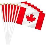 Yamiuo 50 Pack Canada Mini Stick Flag, Canadian Hand Held Small Miniature Stick Flag, National Country Flag for Party Decorations, Outdoor Decoration, Festival Events Celebration, World Cup, Sports Events, International Festival (Canada)