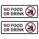 2 PCS No Food or Drink Sign Stickers, Easy Installation Self Adhesive No Food or Drinks Allowed Vinyl Office Slogan