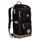 Eddie Bauer Bygone Backpack | Retro Design | Laptop Sleeve | Travel | Work | Hiking | Durable | Nylon, Black, 30L