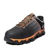 Timberland PRO Men's Powertrain Sport Alloy Safety Toe Static Dissipative Industrial Athletic Work Shoe, Black/Grey/Orange-2024 New, 13 W