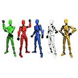 EIMONEY 5PCS Assembly Completed T13 Action Figure 3D Printed Multi-Jointed Movable,Lucky 13 Action Figures,Multi-Articular Action Figures,Desktop Decorations,Creative Gifts (5 Colors)