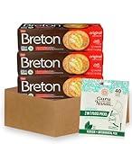 Breton Crackers – 3x DareBreton Original-Crackers 7 oz Bundle with Floss Picks Dental 40PC – Tender-Crisp Wheat Snack with Smooth, Light Flavor for Cheese, Dips, and Entertaining – Gift Set (4 Items)