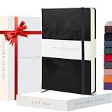 BEECHMORE BOOKS Travel Planner, Black | Vegan Leather Hardcover with Thick 120gsm Lined Paper | Travel Checklists & 8 Trip Sections | Gift Box | for Gap Year Travelers, Honeymoon & Holidays