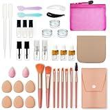 PrettyCare 38 pcs Mini Makeup Containers Set, Birthday Gifts for Women, Her, Mom, Travel Size Bottles Kits with Brushes, Mini Dropper Bottles, Spray Bottles, Lip Tubes for Skincare & Essential Oil